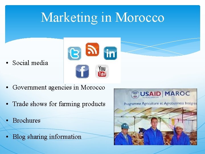 Marketing in Morocco • Social media • Government agencies in Morocco • Trade shows