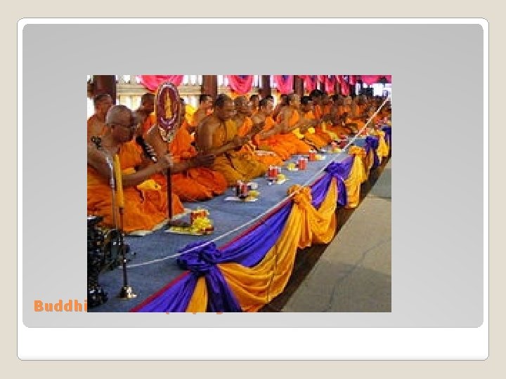 Buddhist monks praying in Thailand 