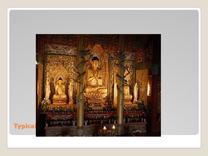 Typical interior of a temple in Korea 