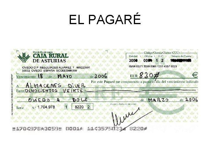 EL PAGARÉ 