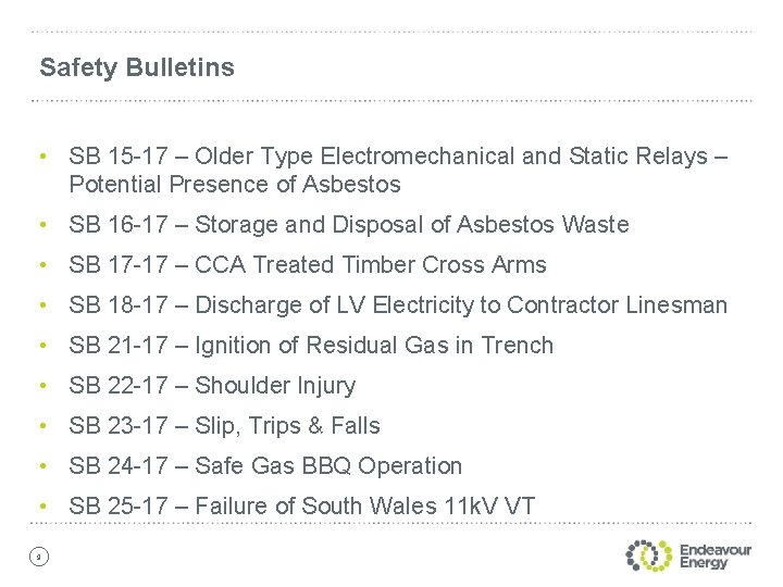 Safety Bulletins • SB 15 -17 – Older Type Electromechanical and Static Relays –