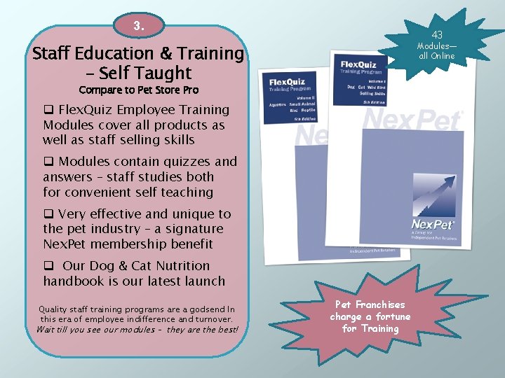 3. 43 Modules— all Online Staff Education & Training – Self Taught Compare to