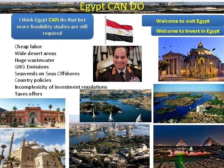 Egypt CAN DO I think Egypt CAN do that but more feasibility studies are