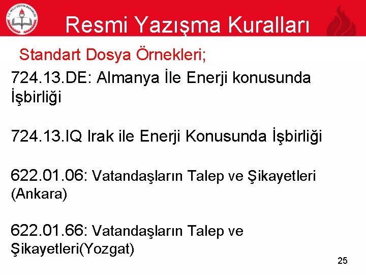 Resmi Yazışma Kuralları Standart Dosya Örnekleri; 724. 13. DE: Almanya İle Enerji konusunda İşbirliği