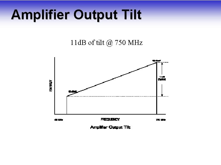 Amplifier Output Tilt 11 d. B of tilt @ 750 MHz 