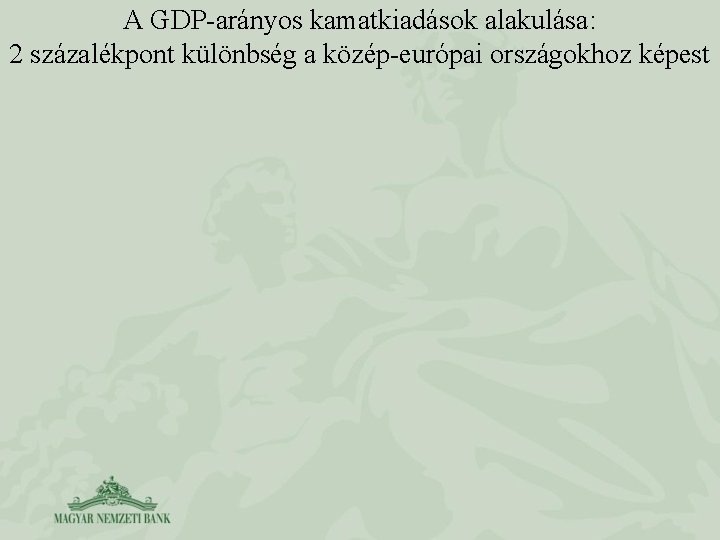 A GDP-arányos kamatkiadások alakulása: 2 százalékpont különbség a közép-európai országokhoz képest 