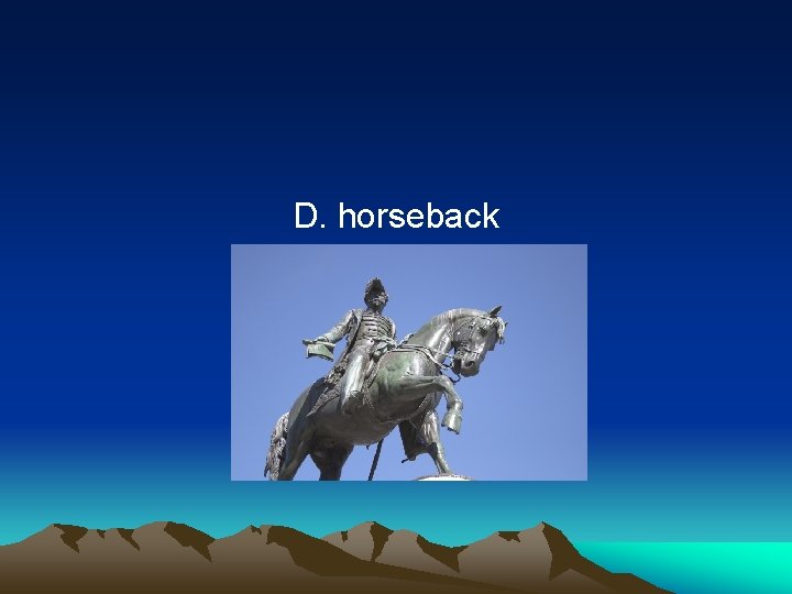 D. horseback 
