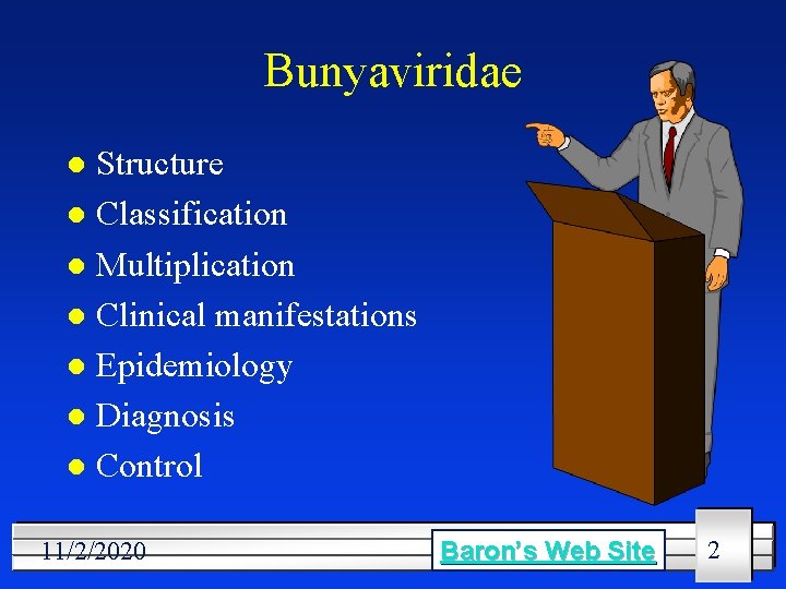 Bunyaviridae Structure l Classification l Multiplication l Clinical manifestations l Epidemiology l Diagnosis l