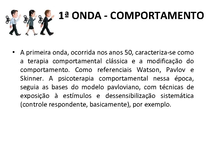  1ª ONDA - COMPORTAMENTO • A primeira onda, ocorrida nos anos 50, caracteriza-se