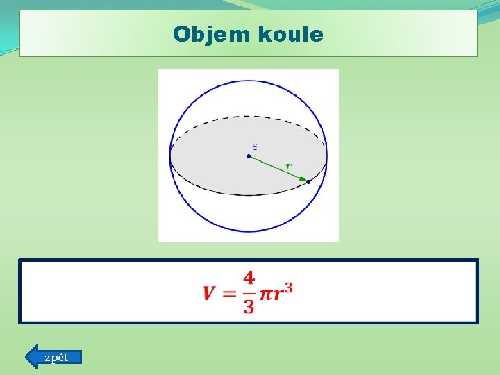 Objem koule zpět 