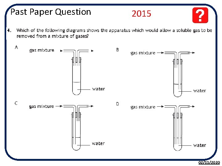 Past Paper Question 2015 02/11/2020 