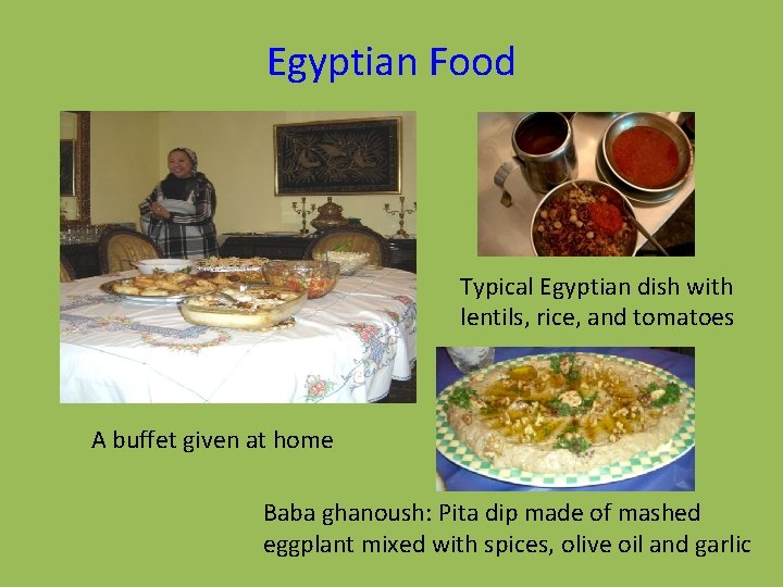 Egyptian Food Typical Egyptian dish with lentils, rice, and tomatoes A buffet given at