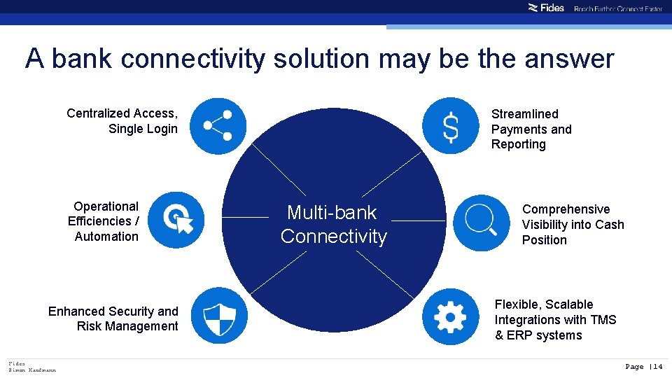 A bank connectivity solution may be the answer Centralized Access, Single Login Operational Efficiencies