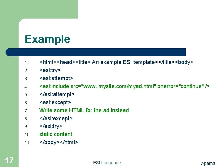 Example 1. 2. 3. 4. 5. 6. 7. 8. 9. 10. 11. 17 <html><head><title>
