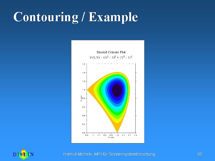 Contouring / Example Helmut Michels, MPI für Sonnensystemforschung 30 