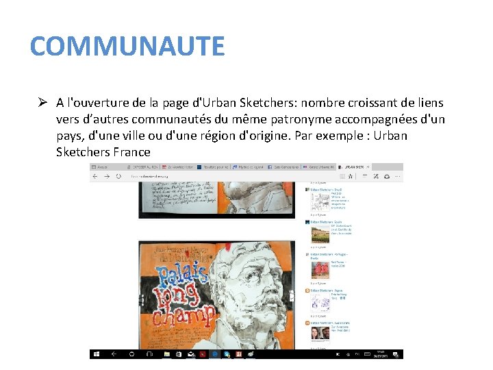 COMMUNAUTE Ø A l'ouverture de la page d'Urban Sketchers: nombre croissant de liens vers