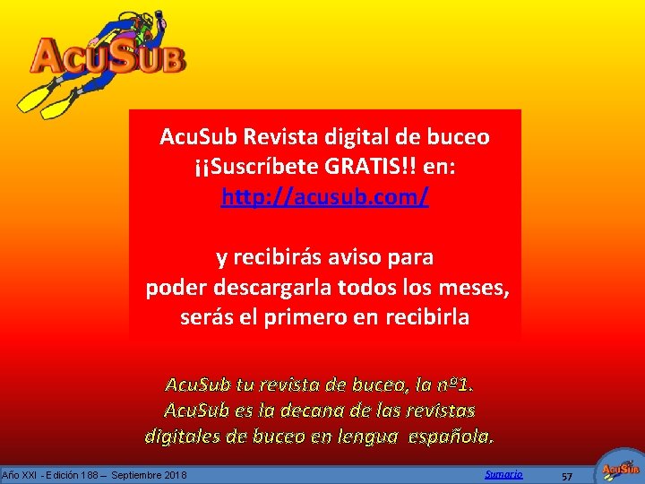 Acu. Sub Revista digital de buceo ¡¡Suscríbete GRATIS!! en: http: //acusub. com/ y recibirás