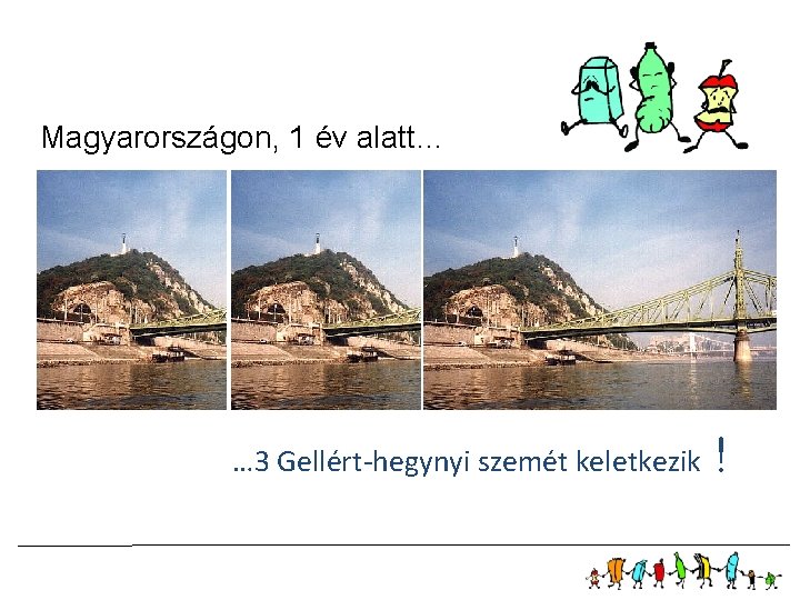 Magyarországon, 1 év alatt… … 3 Gellért-hegynyi szemét keletkezik ! 