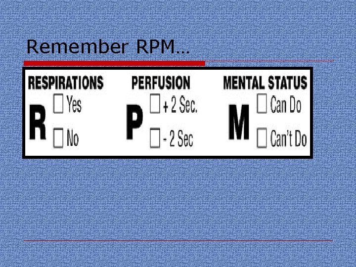 Remember RPM… 