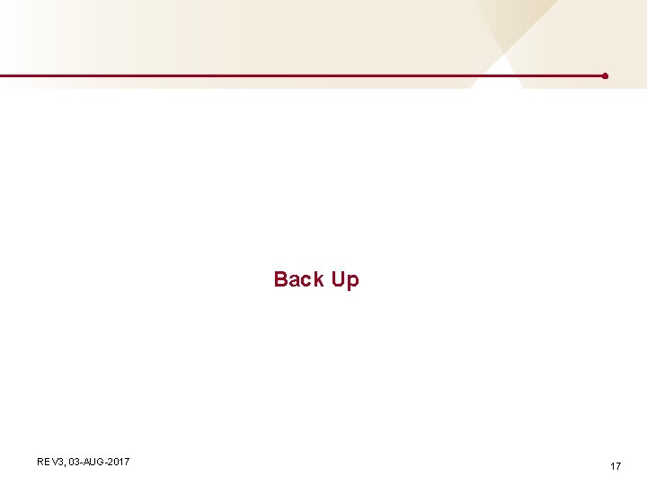 Back Up REV 3, 03 -AUG-2017 17 Back Up REV 3, 03 -AUG-2017 17