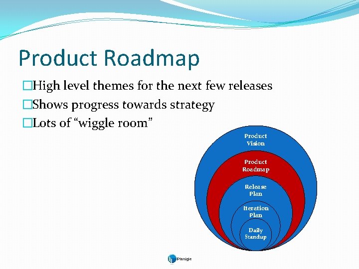 Product Roadmap �High level themes for the next few releases �Shows progress towards strategy