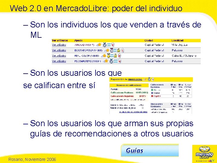 Web 2. 0 en Mercado. Libre: poder del individuo – Son los individuos los