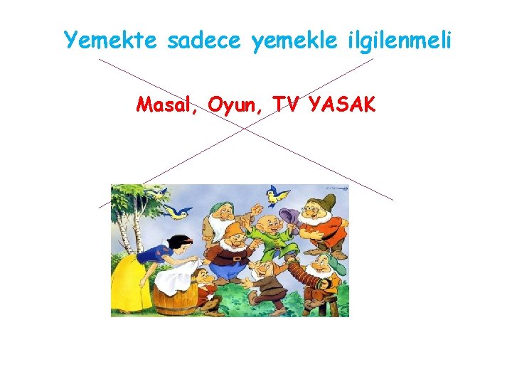 Yemekte sadece yemekle ilgilenmeli Masal, Oyun, TV YASAK 