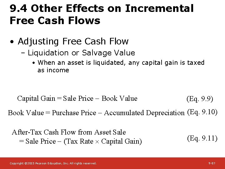 9. 4 Other Effects on Incremental Free Cash Flows • Adjusting Free Cash Flow