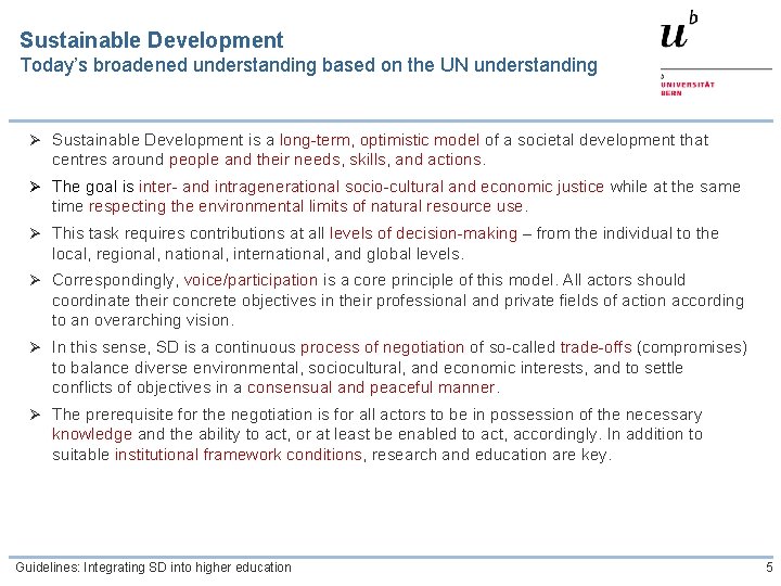 Integrating Sustainable Development into higher education INDEPTH MODULE