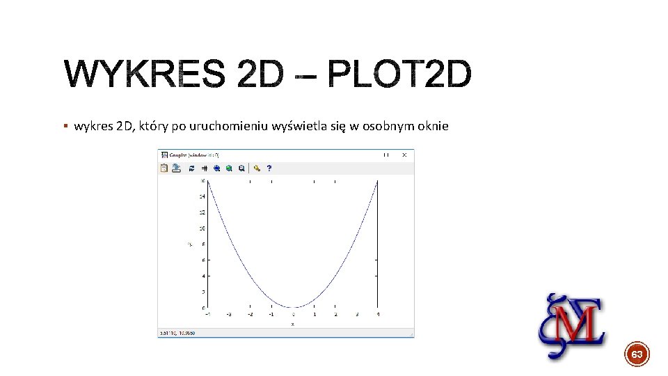 § wykres 2 D, który po uruchomieniu wyświetla się w osobnym oknie 63 