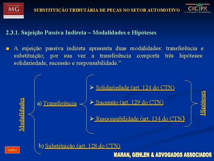 SUBSTITUIÇÃO TRIBUTÁRIA DE PEÇAS NO SETOR AUTOMOTIVO 2. 3. 1. Sujeição Passiva Indireta –