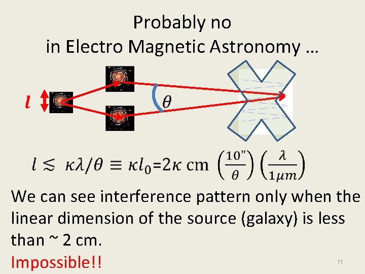 Probably no in Electro Magnetic Astronomy … We can see interference pattern only when