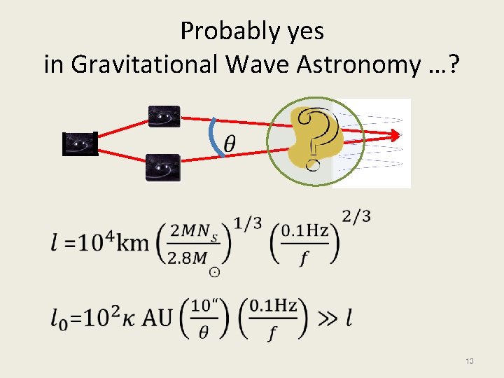 Probably yes in Gravitational Wave Astronomy …? 13 