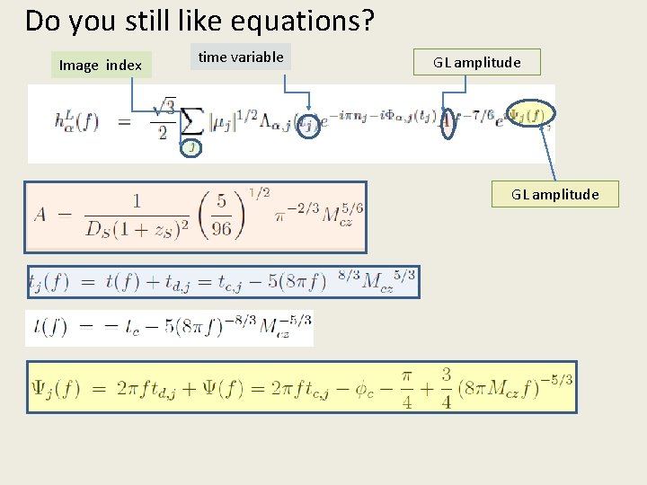 Do you still like equations? Image index time variable GL amplitude 