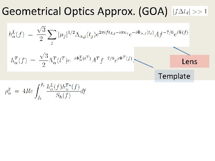 Geometrical Optics Approx. (GOA) Lens Template 23 