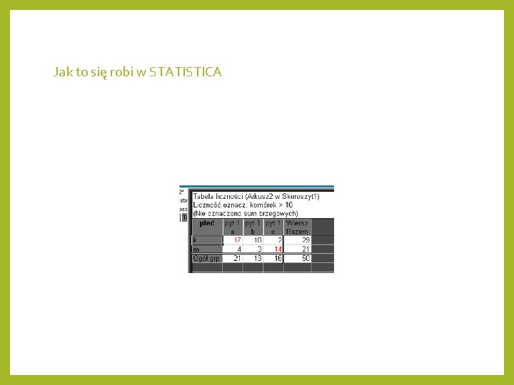 Jak to się robi w STATISTICA 