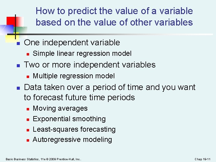 How to predict the value of a variable based on the value of other