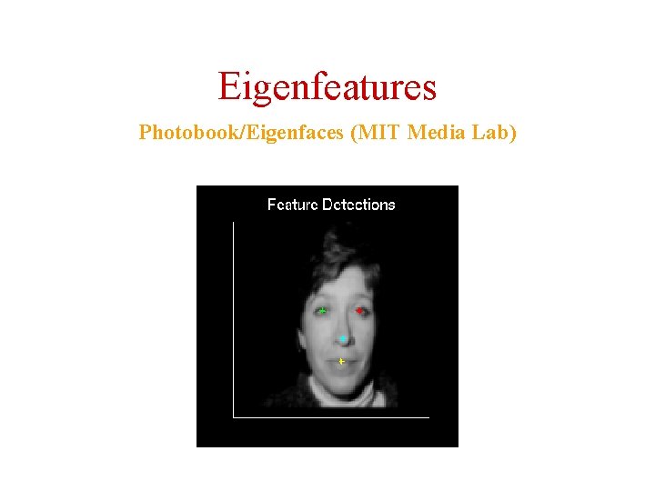 Eigenfeatures Photobook/Eigenfaces (MIT Media Lab) 