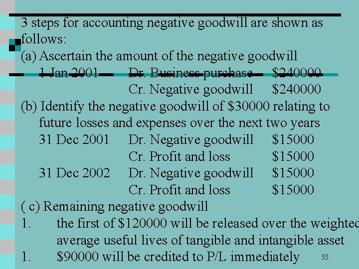 3 steps for accounting negative goodwill are shown as follows: (a) Ascertain the amount