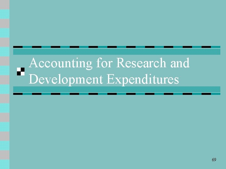 Accounting for Research and Development Expenditures 69 