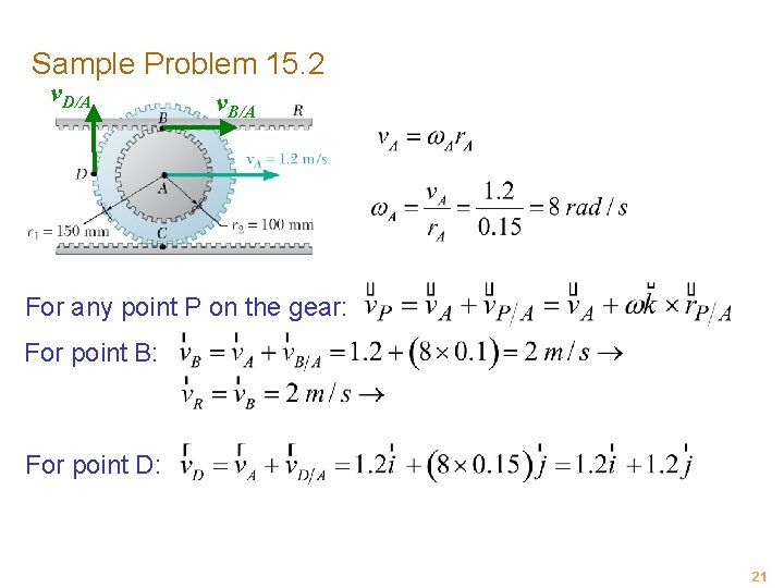Sample Problem 15. 2 v. D/A v. B/A For any point P on the