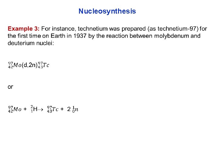 Nucleosynthesis 