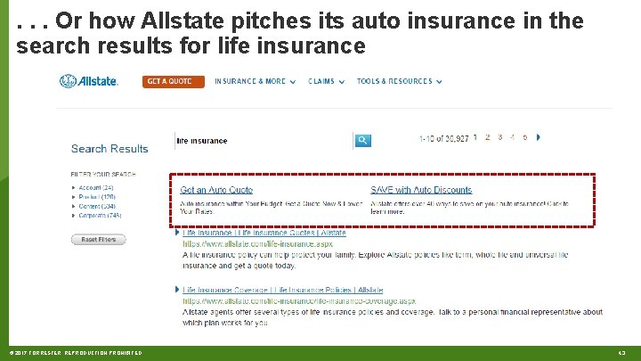. . . Or how Allstate pitches its auto insurance in the search results