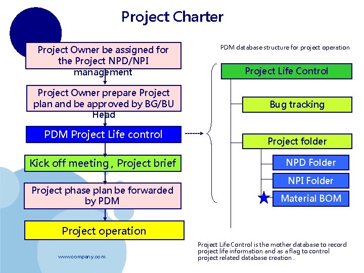 Project Charter Project Owner be assigned for the Project NPD/NPI management PDM database structure