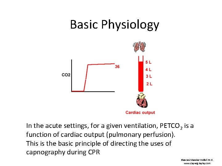 Basic Physiology In the acute settings, for a given ventilation, PETCO 2 is a