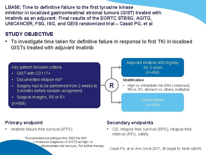 LBA 55: Time to definitive failure to the first tyrosine kinase inhibitor in localized