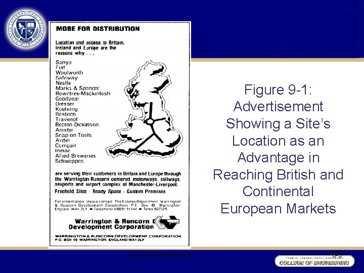 Figure 9 -1: Advertisement Showing a Site’s Location as an Advantage in Reaching British