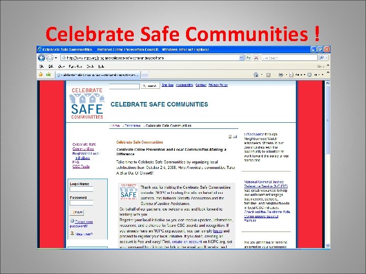 Celebrate Safe Communities ! 