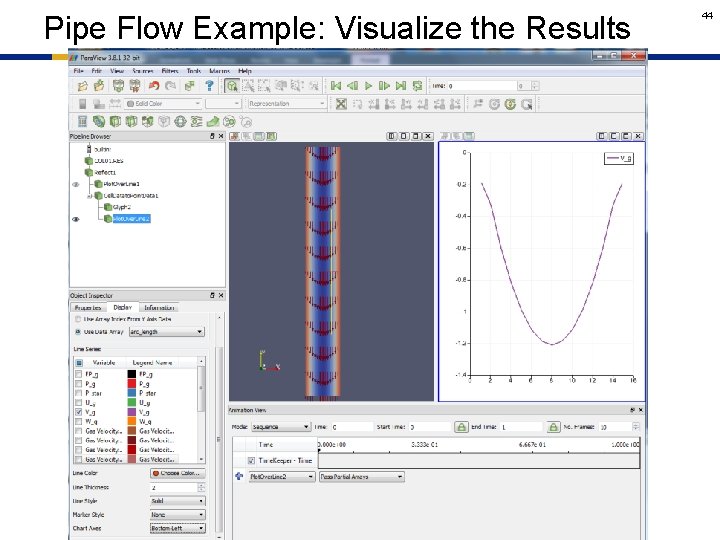 Pipe Flow Example: Visualize the Results 44 