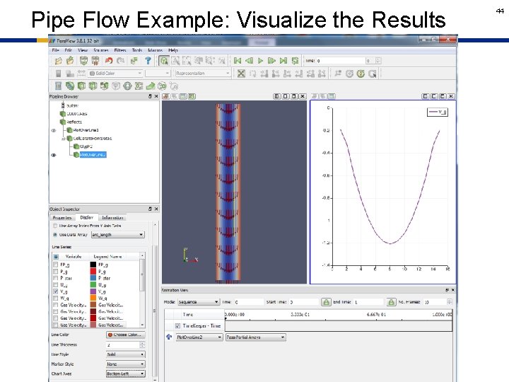 Pipe Flow Example: Visualize the Results 44 